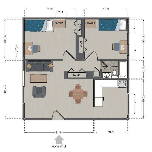 双人公寓(2卧室，2人)